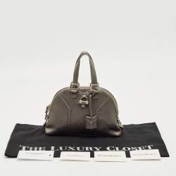Pre Owned Yves Saint Laurent Grey Satin Mini Muse Satchel