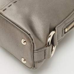 Pre Owned Yves Saint Laurent Grey Satin Mini Muse Satchel