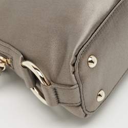 Pre Owned Yves Saint Laurent Grey Satin Mini Muse Satchel
