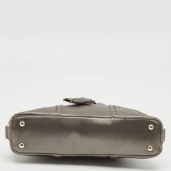 Pre Owned Yves Saint Laurent Grey Satin Mini Muse Satchel