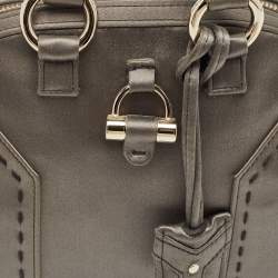 Pre Owned Yves Saint Laurent Grey Satin Mini Muse Satchel