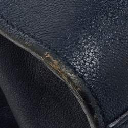 Pre Owned Yves Saint Laurent Navy Blue Leather Medium Cabas Y-Ligne Tote