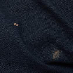 Pre Owned Yves Saint Laurent Navy Blue Leather Medium Cabas Y-Ligne Tote