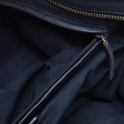 Pre Owned Yves Saint Laurent Navy Blue Leather Medium Cabas Y-Ligne Tote