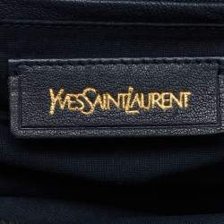 Pre Owned Yves Saint Laurent Navy Blue Leather Medium Cabas Y-Ligne Tote