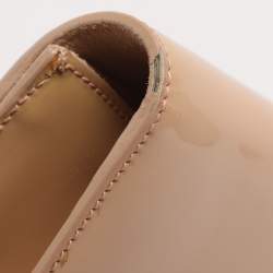 Pre Owned Yves Saint Laurent Beige Patent Leather Belle De Jour Flap Clutch
