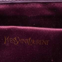 Pre Owned Yves Saint Laurent Purple Patent Leather Belle De Jour Flap Clutch