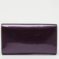 Pre Owned Yves Saint Laurent Purple Patent Leather Belle De Jour Flap Clutch