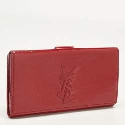 Pre Owned Yves Saint Laurent Red Patent Leather Belle De Jour Continental Wallet
