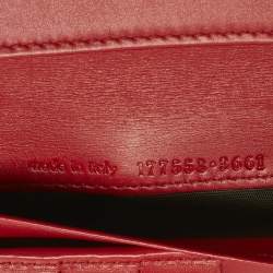 Pre Owned Yves Saint Laurent Red Patent Leather Belle De Jour Continental Wallet