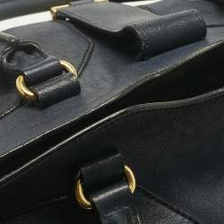 Pre Owned Yves Saint Laurent Navy Blue Leather Large Cabas Chyc Tote