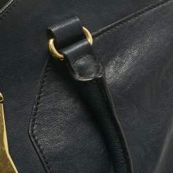 Pre Owned Yves Saint Laurent Navy Blue Leather Large Cabas Chyc Tote