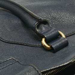 Pre Owned Yves Saint Laurent Navy Blue Leather Large Cabas Chyc Tote