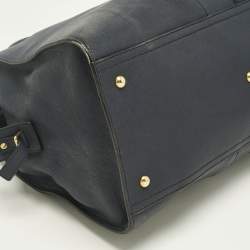 Pre Owned Yves Saint Laurent Navy Blue Leather Large Cabas Chyc Tote