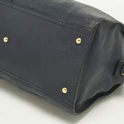 Pre Owned Yves Saint Laurent Navy Blue Leather Large Cabas Chyc Tote