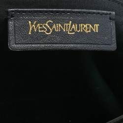 Pre Owned Yves Saint Laurent Navy Blue Leather Large Cabas Chyc Tote