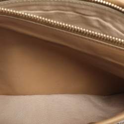 Pre Owned Yves Saint Laurent Beige Leather Studded Clutch