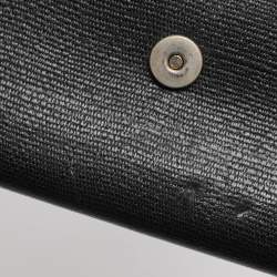 Pre Owned Yves Saint Laurent Black Textured Leather Y Line Clutch