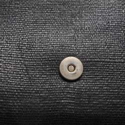 Pre Owned Yves Saint Laurent Black Textured Leather Y Line Clutch