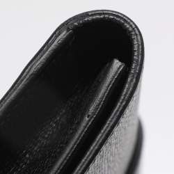 Pre Owned Yves Saint Laurent Black Textured Leather Y Line Clutch