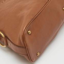 Pre Owned Yves Saint Laurent Brown Leather Large Muse Bag