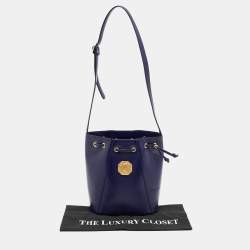Pre Owned Yves Saint Laurent Purple Leather Vintage Drawstring Bucket Bag
