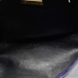 Pre Owned Yves Saint Laurent Purple Leather Vintage Drawstring Bucket Bag