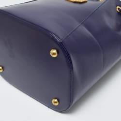 Pre Owned Yves Saint Laurent Purple Leather Vintage Drawstring Bucket Bag