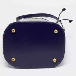 Pre Owned Yves Saint Laurent Purple Leather Vintage Drawstring Bucket Bag