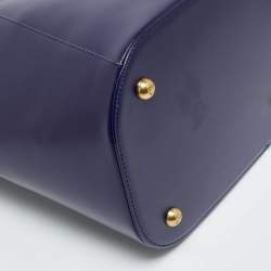 Pre Owned Yves Saint Laurent Purple Leather Vintage Drawstring Bucket Bag