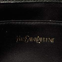 Pre Owned حقيبة كلتش إيف سان لوران بيل دو جور جلد أسود لامع