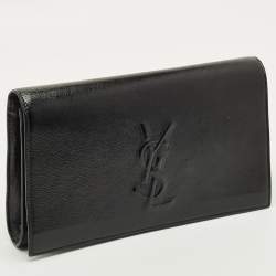 Pre Owned حقيبة كلتش إيف سان لوران بيل دو جور جلد أسود لامع