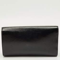 Pre Owned حقيبة كلتش إيف سان لوران بيل دو جور جلد أسود لامع