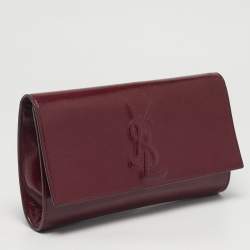 مملوكة مسبقًا حقيبة كلتش سان لوران باريس بل دو جور جلد لامع بورغندي