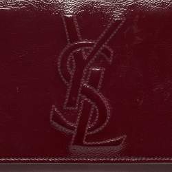 مملوكة مسبقًا حقيبة كلتش سان لوران باريس بل دو جور جلد لامع بورغندي