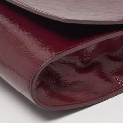 مملوكة مسبقًا حقيبة كلتش سان لوران باريس بل دو جور جلد لامع بورغندي