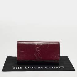 مملوكة مسبقًا حقيبة كلتش سان لوران باريس بل دو جور جلد لامع بورغندي