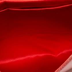 Pre Owned Yves Saint Laurent Belle De Jour Red Patent Leather Flap Clutch