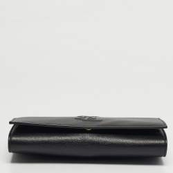 Pre Owned محفظة بسلسلة إيف سان لوران بيل دو جور جلد أسود