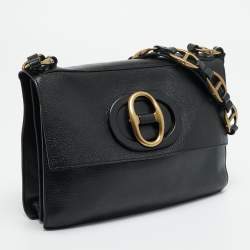 مملوكة مسبقًا حقيبة كتف إيف سان لوران قلاب جلد أسود