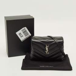 مملوكة مسبقًا حقيبة سان لوران كروس بودي جلد أسود ماتلاسيه تويو لولو