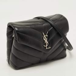 مملوكة مسبقًا حقيبة سان لوران كروس بودي جلد أسود ماتلاسيه تويو لولو