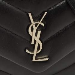 مملوكة مسبقًا حقيبة سان لوران كروس بودي جلد أسود ماتلاسيه تويو لولو