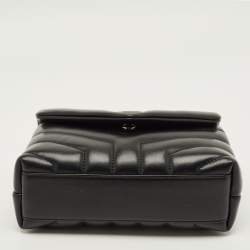 مملوكة مسبقًا حقيبة سان لوران كروس بودي جلد أسود ماتلاسيه تويو لولو