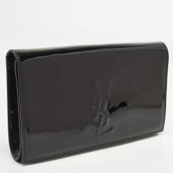 مملوكة مسبقًا Saint Laurent Belle De Jour Black Patent Leather Clutch