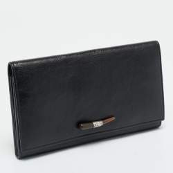 مملوكة مسبقًا Yves Saint Laurent Mombasa Black Leather Continental Wallet