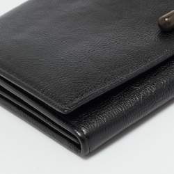 مملوكة مسبقًا Yves Saint Laurent Mombasa Black Leather Continental Wallet