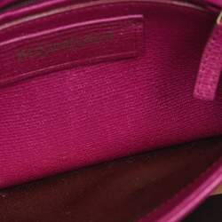 Pre Owned حقيبة كتف سان لوران قلاب شيك متوسطة جلد زرقاء