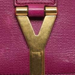 Pre Owned حقيبة كتف سان لوران قلاب شيك متوسطة جلد زرقاء