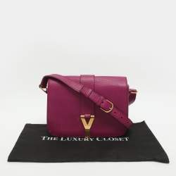 Pre Owned حقيبة كتف سان لوران قلاب شيك متوسطة جلد زرقاء